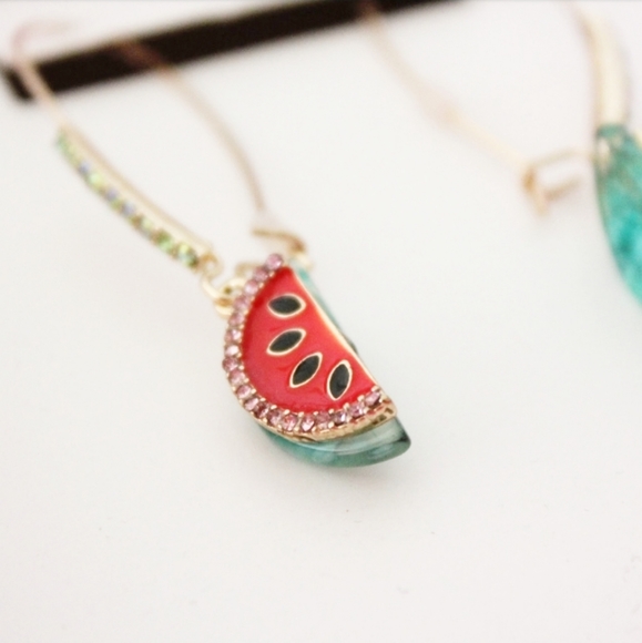 NWB BETSEY JOHNSON WATERMELON DROP EARRINGS - Picture 4 of 4
